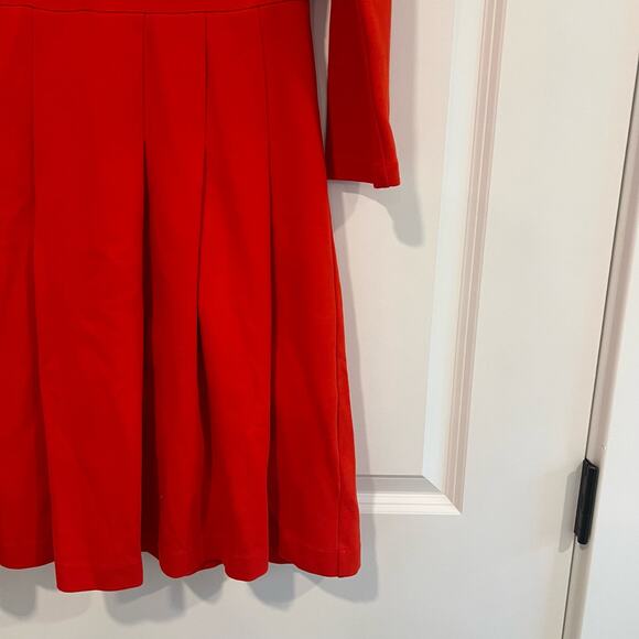 J Crew Women's Longsleeve Dress Bright Red Knee Length Size 12 - Picture 2 of 10